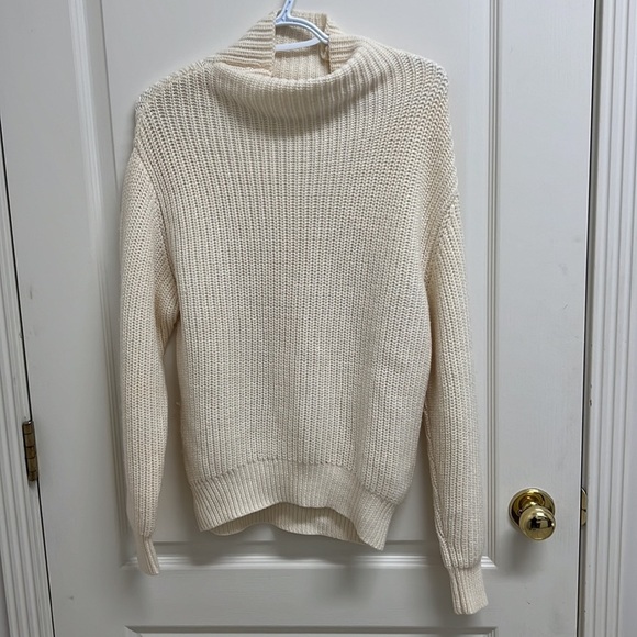 Aritzia Wilfred Montpellier Turtleneck Knit Sweater | Size XS Light Birch - Picture 5 of 9